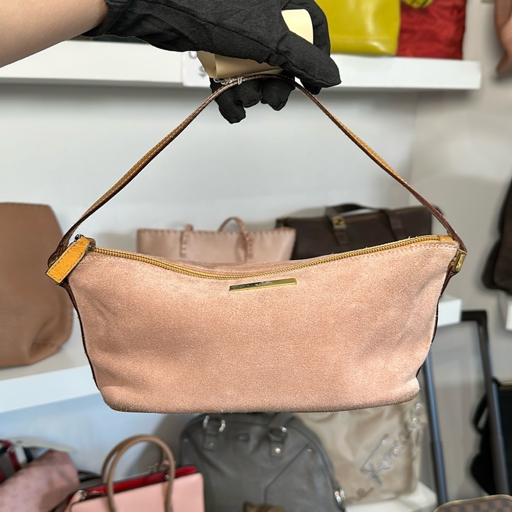 Gucci Pink Suede Boat Bag